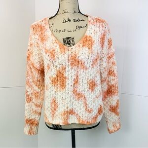 Pilcro Women Size S Christian V Neck Chunky Knit Sweater Oversized Boho Cotton